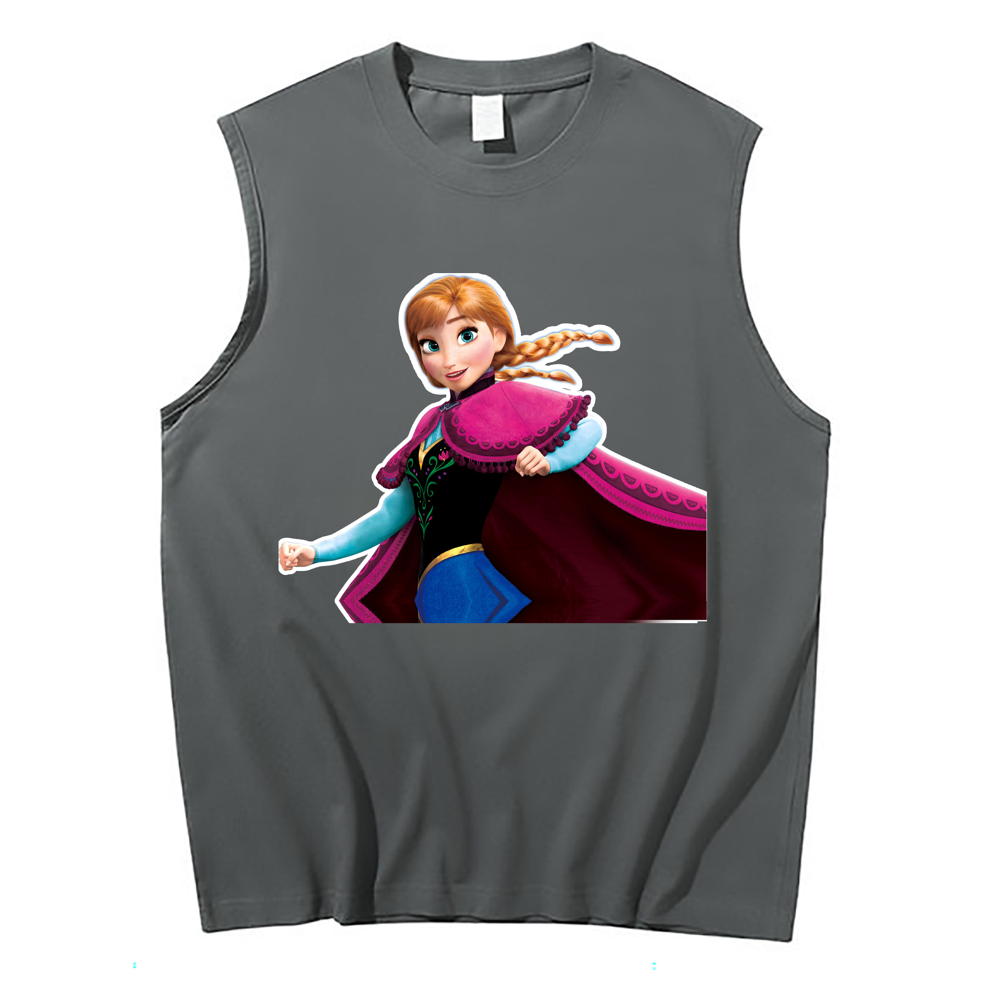 （画像用） アナと雪の女王 アンナ エルサ Frozen Anna Elsa コットン100％タンクトップ（フロントプリント）